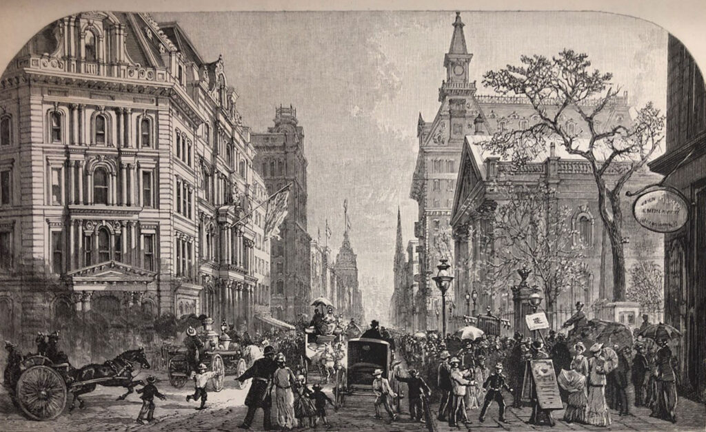 New York South Broadway in the 1880s